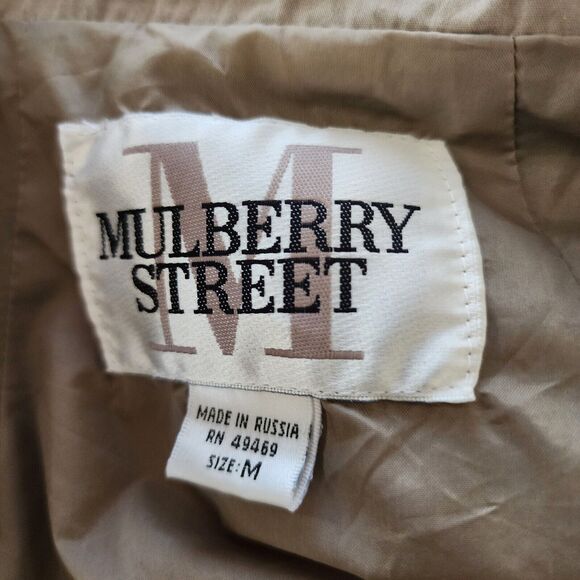 MULBERRY STREET Beige‎ Men's Raincoat Windbreaker Mid Length Jacket Size M - Picture 5 of 6